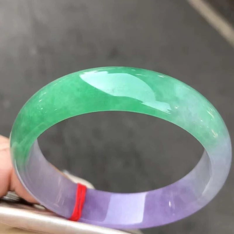 Natural Grade AAA Icy Green Lavender Burmese Jade jadeite bracelet bangle 58.8MM