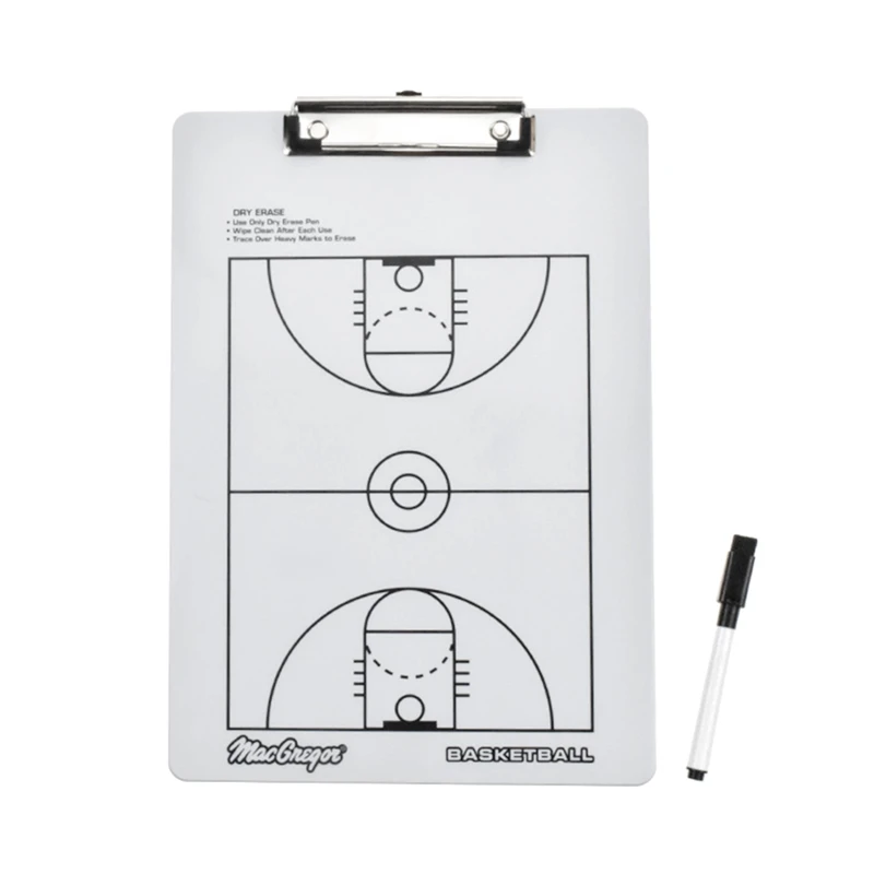 Dry Erase Coach Clipboard For Basketball With Double-Sided Basketball Coach Marker Board For Basketball Strategy Easy Install