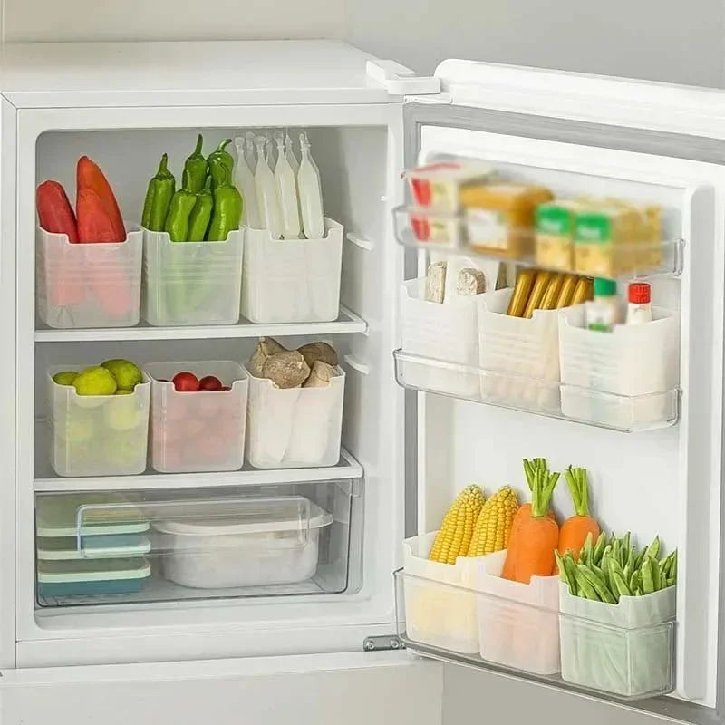 Cajas de almacenamiento para refrigerador, organizador de alimentos frescos, almacenamiento en frío, fruta, especias, contenedor de alimentos, cajas