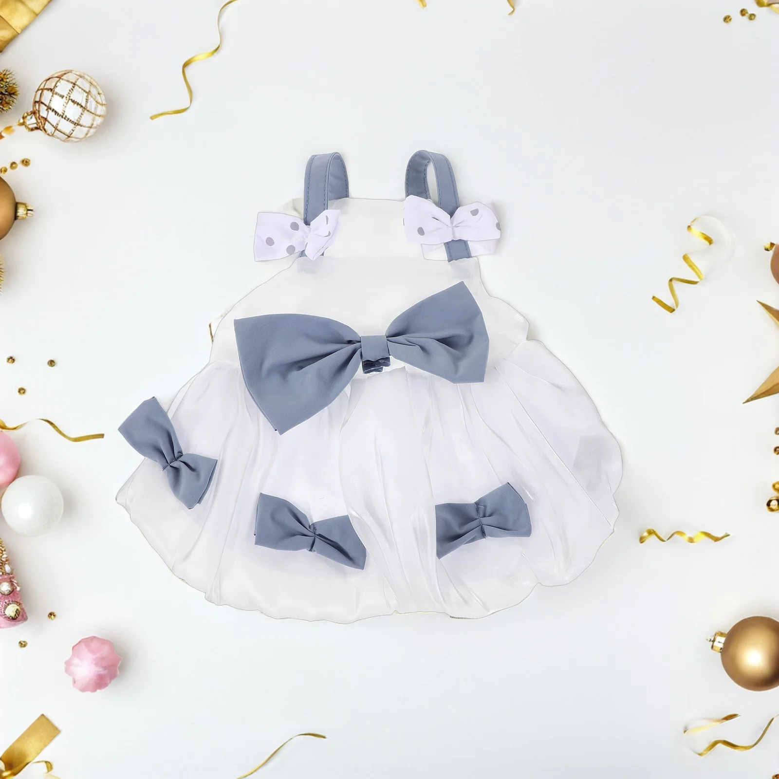 

Pet Skirt Dog Dress Girls Outfits Thin Section Prom Small Dogs Clothes Lightweight Soft Bow Design Breathing Fabric Versatile