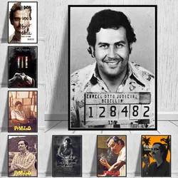 Póster de Narcos Mugshot de Lord Pablo Escobar, pintura en lienzo, gángster de drogas colombianas, arte de pared para sala de estar, decoración del hogar