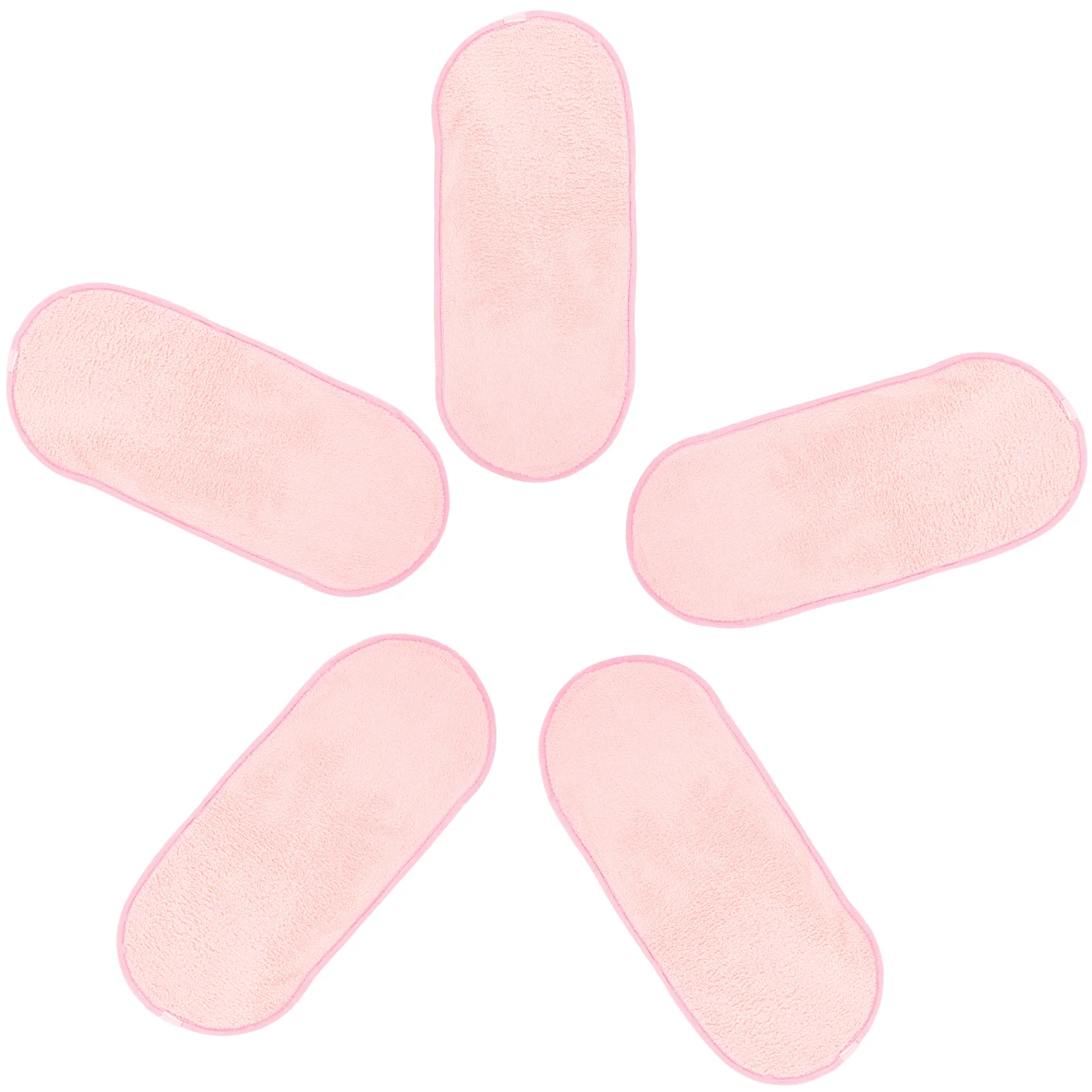 

5 Pcs Fleece Face Towels Pink Travel Washable Reusable Makeup Remover Makeup Remove Cloth Soft Durable Comfortable
