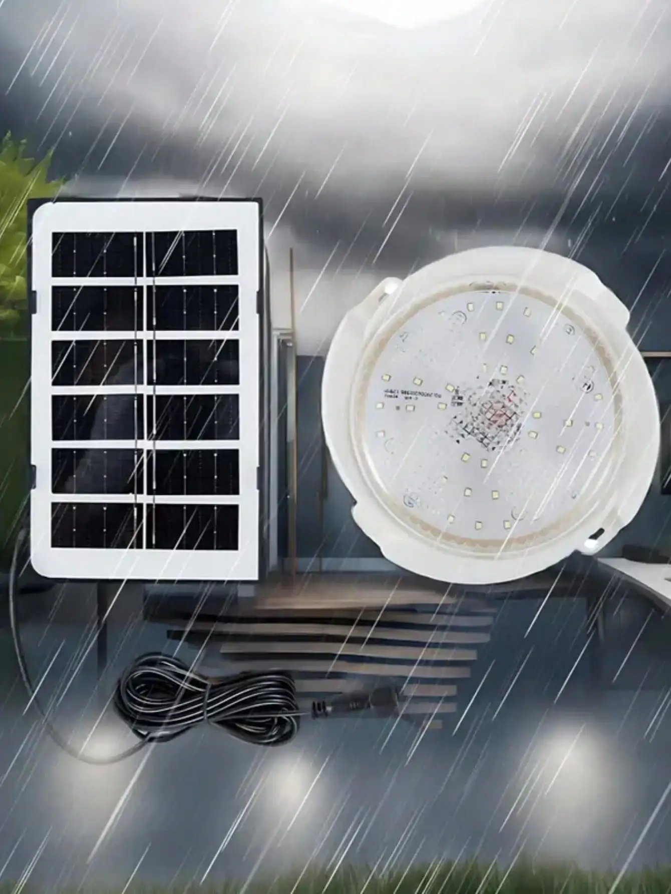 LED-lamp op zonne-energie (1 st): op afstand/bedienbaar, waterdicht ABS, 3 maten (18650 batterij) – balkon/tuin