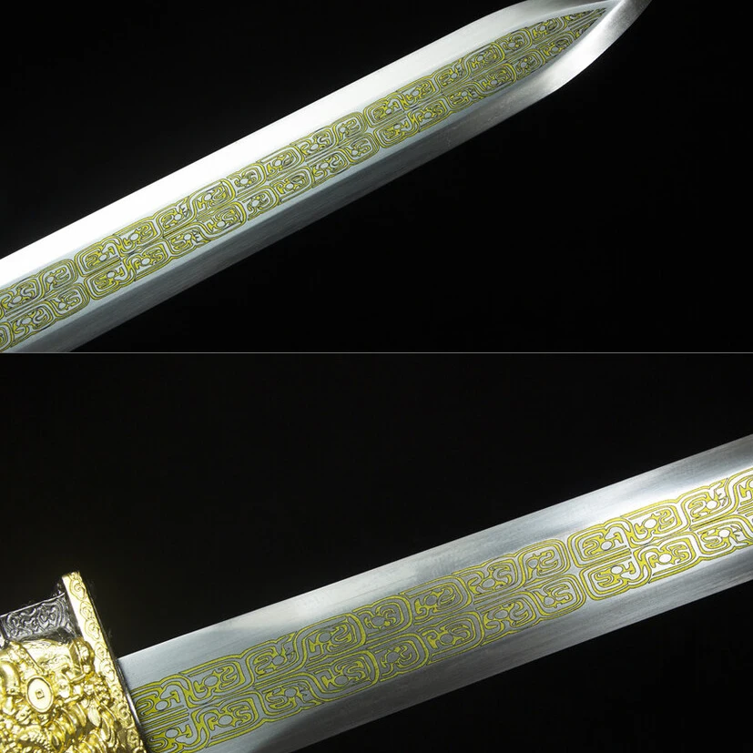 

123cm God of Wealth Shining Sword Medieval katana Battle Preparation full tang Manganese Steel Edge Cutting Ninja Kung Fu Martia