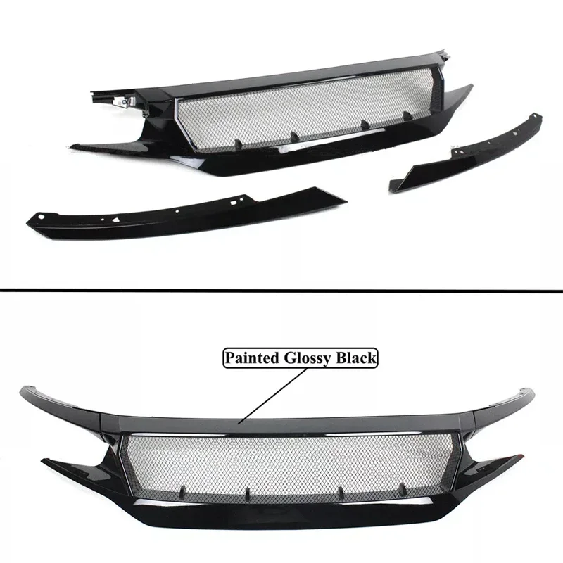 For 10th Honda Civic FK7 FK8 TYPE-R Fiberglass Front Bumper Grille Racing Car FC JS N1 Style Medium Mesh Grill  Accessories