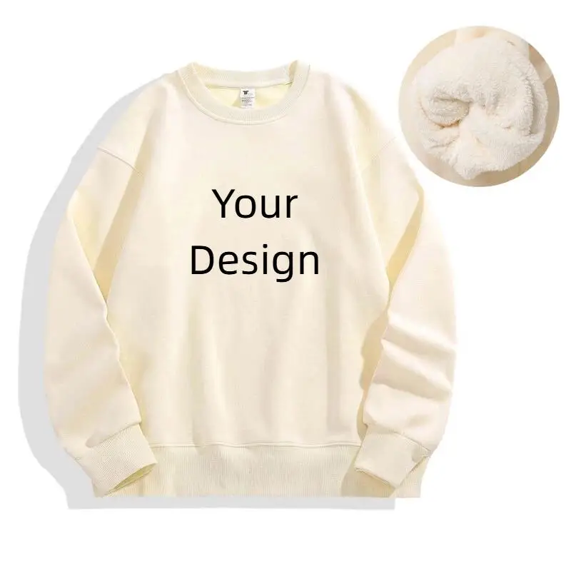 480g アメカキ ベルベット ラウンドネック パーカー メンズ カスタム パーソナライズ ロゴ シェイクフリース ショルダー パーカー 長袖 ベーシック パーカー
