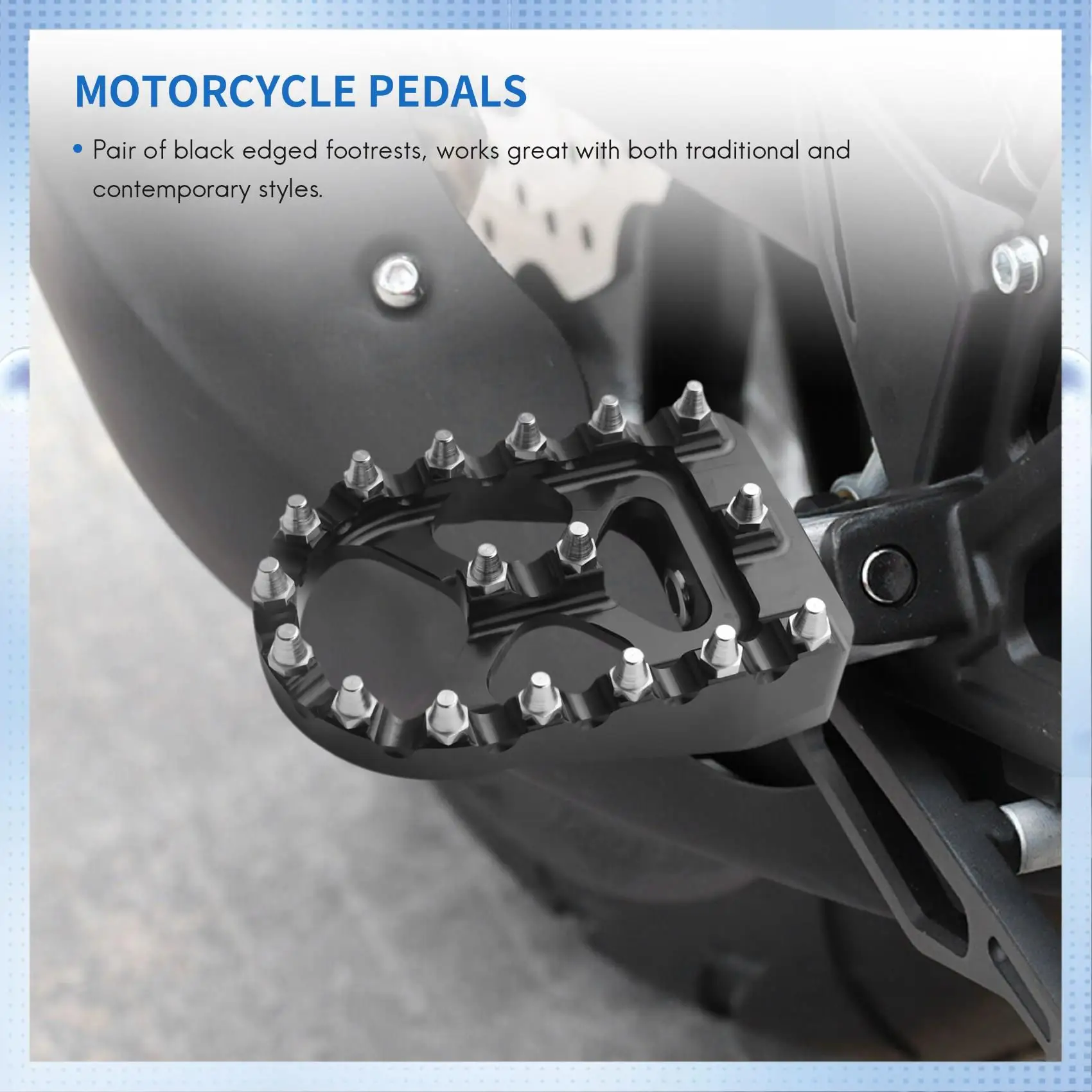 

AM-Motorcycle Wide Foot Peg MX Offroad Foot Pegs 360° Roating Style For Sportster 883 Fatboy Bobber Motorcycle Accessories
