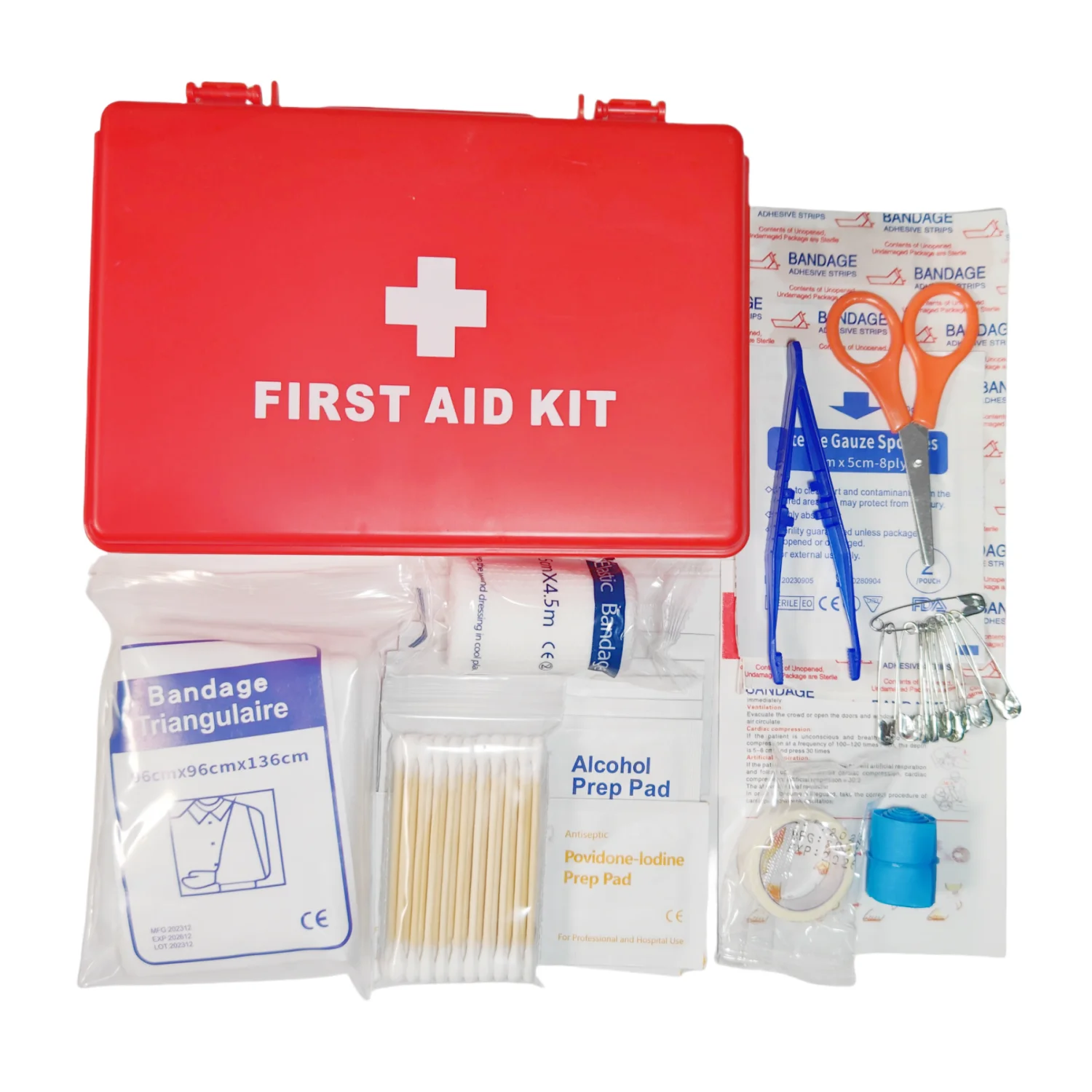 79Pcs Portable First Aid Kit PS Multi-purpose Medical Bag Multi-functional Outdoor Home Emergency Box Compact Size