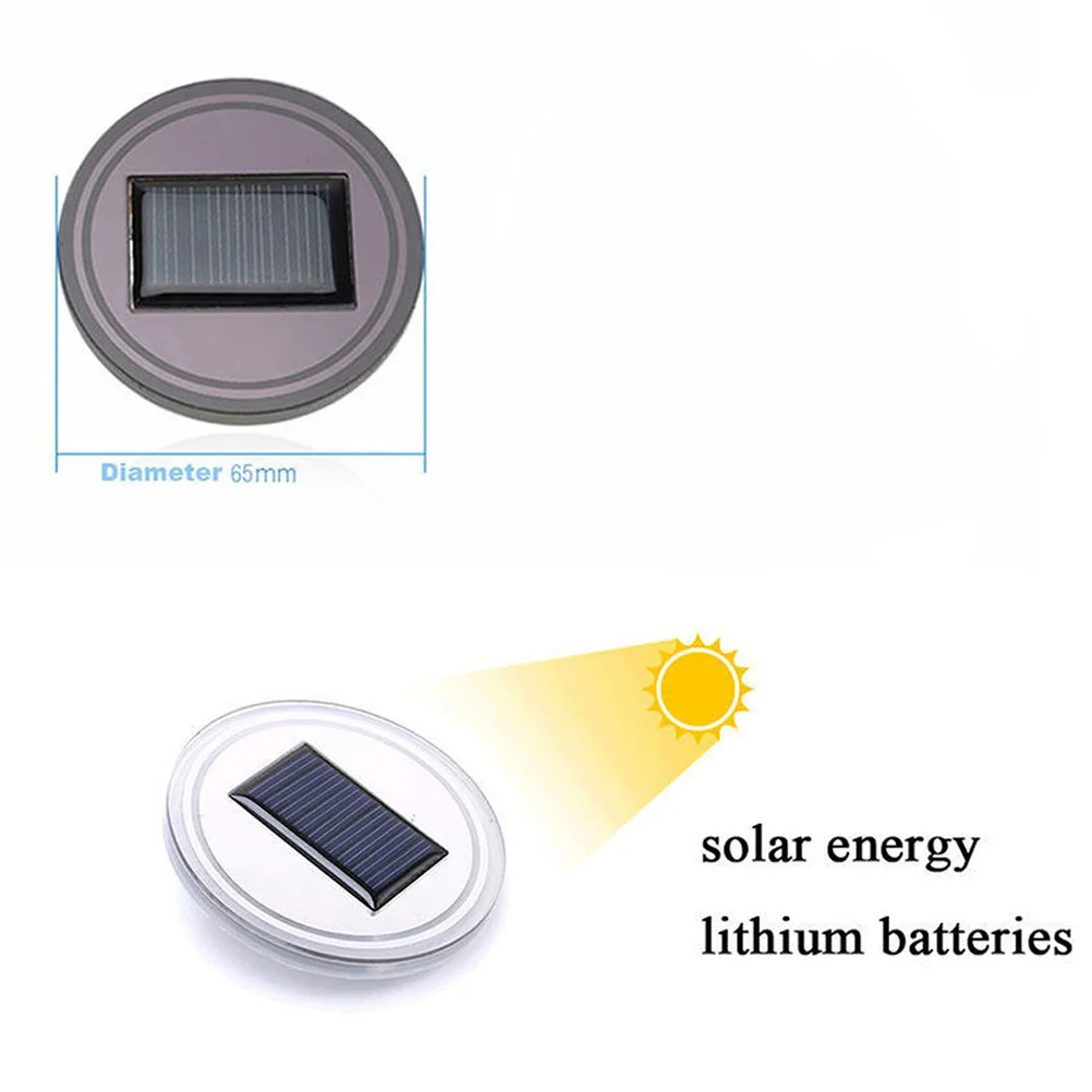 

Solar Led Cup Mat Red Waterproof Heat-Resistant Anti-Scratch Cup Holder Light For Car Mug Pad Night Atmosphere Decoration