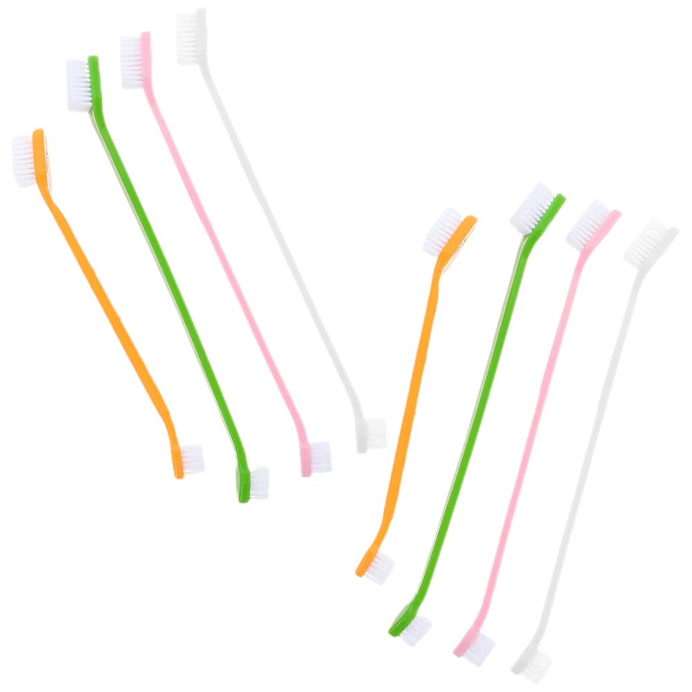 

8pcs Pet Toothbrush Double Head al Care for Small Dogs PP Supply Soft Bristles Daily Use Durability Dog Accessories