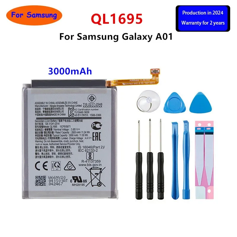 Brand New QL1695 3000mAh Replacement Battery For Samsung Galaxy A01 Mobile phone Batteries+Tools