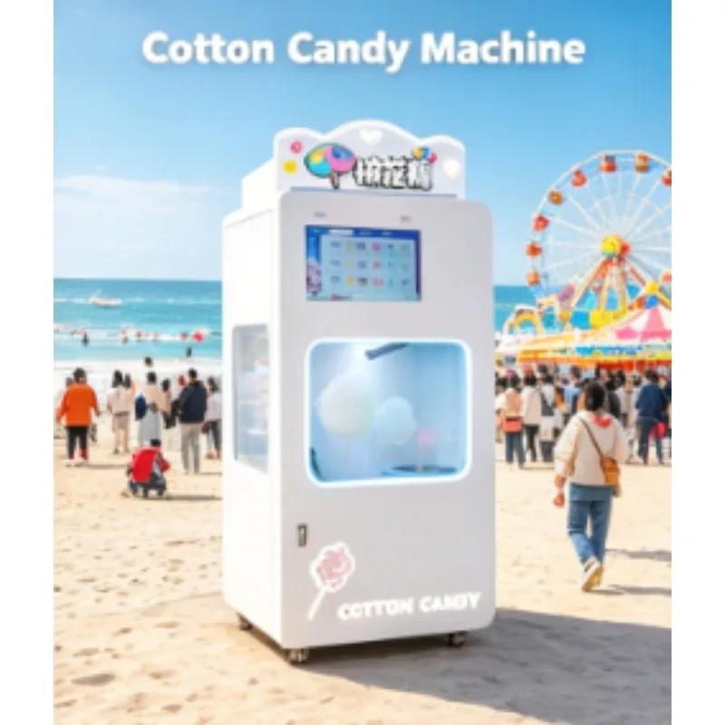 Hot Selling Fully Automatic Commercial Electric Cotton Candy Vending Machine with Smart SDK Function