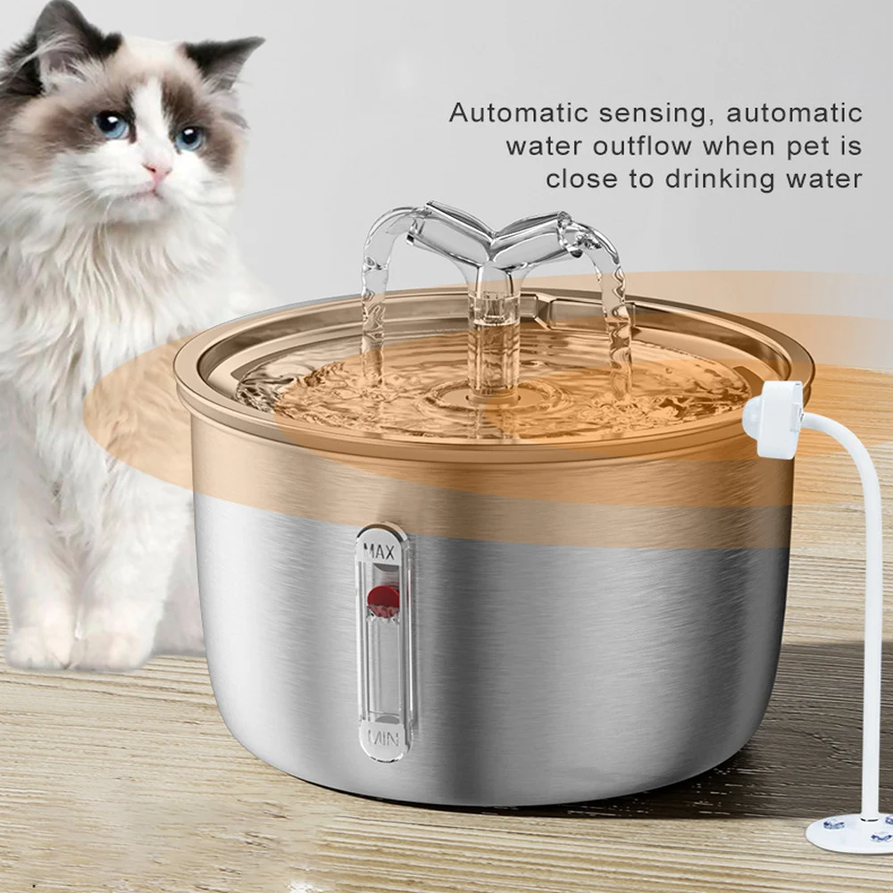 

Cat Drinking Fountain Automatic Stainless Steel Pet Fountains Water Dispenser Quiet Pump Water Foutain Dog Drink Water Bowl