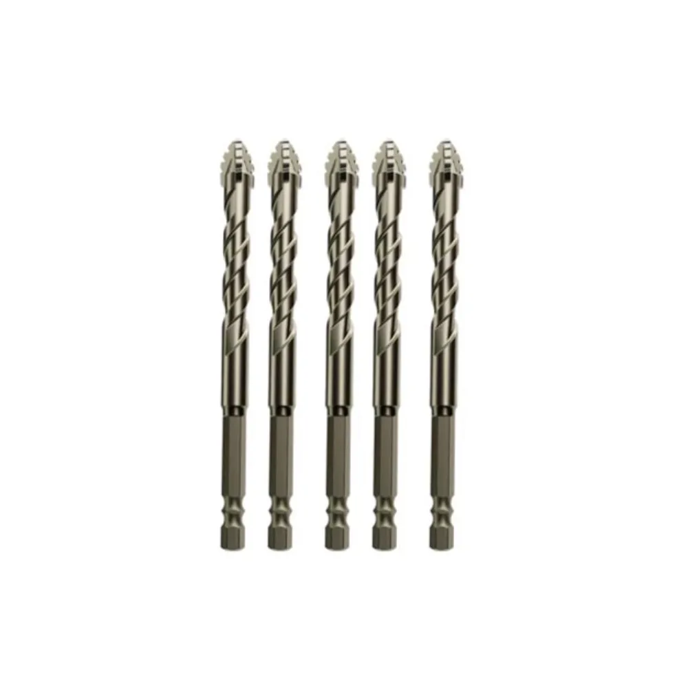 

5pcs Four-Flute Eccentric Drill Bit 6/8/10/12mm Serrated Drilling Head High Hardness Precision Drilling Glass Tile Punching Bit