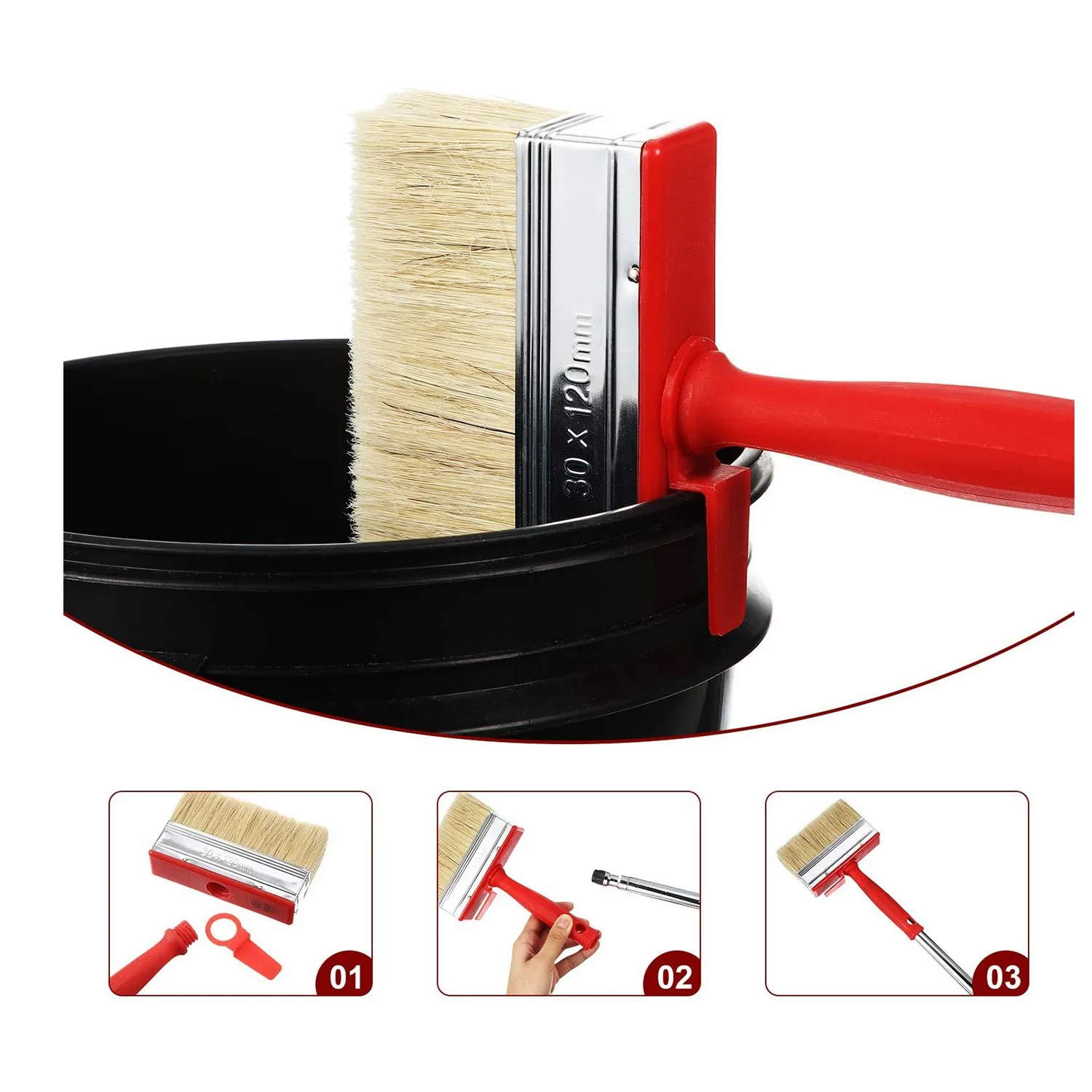 4 Pcs Shed Fence Paint Brushes Decking & Timber Block Stain Brush 4.7Inch/120mm for All Types of Painting Job