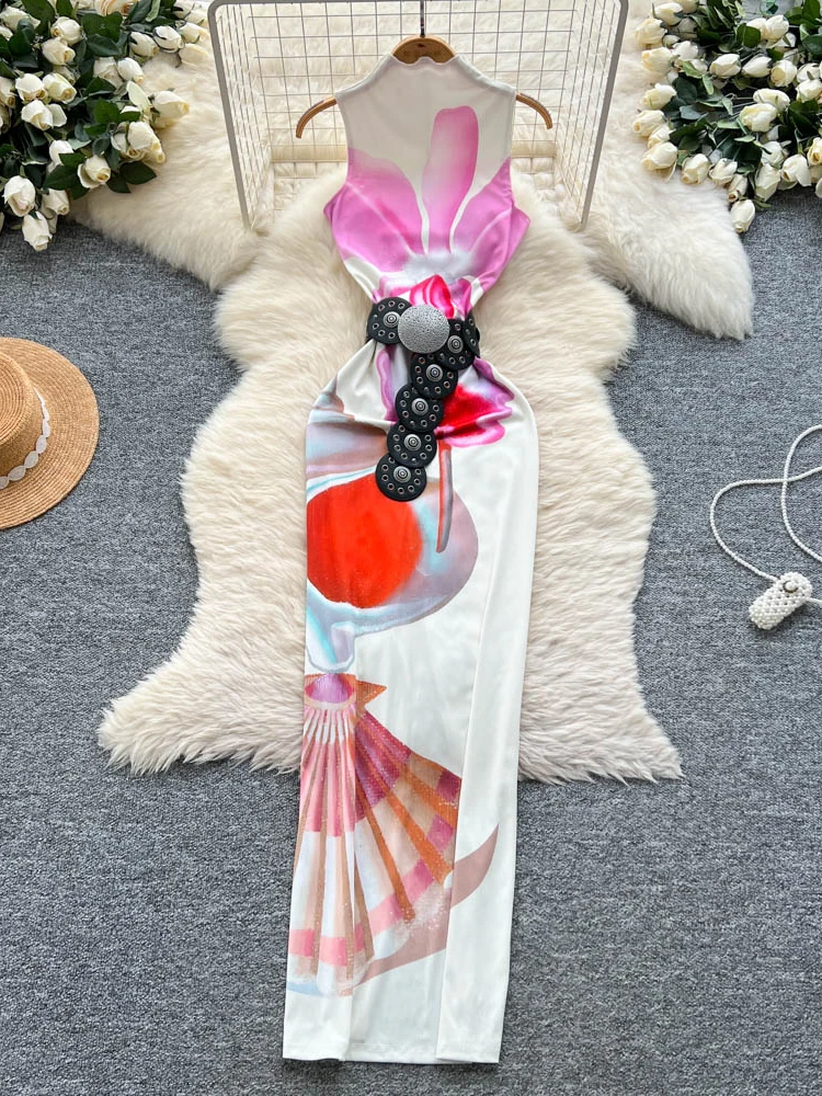 

Sexy Floral Print Dr Women's Svel Slimming Skirt High Waist A-Line Summer Commute Sle Korean Faion