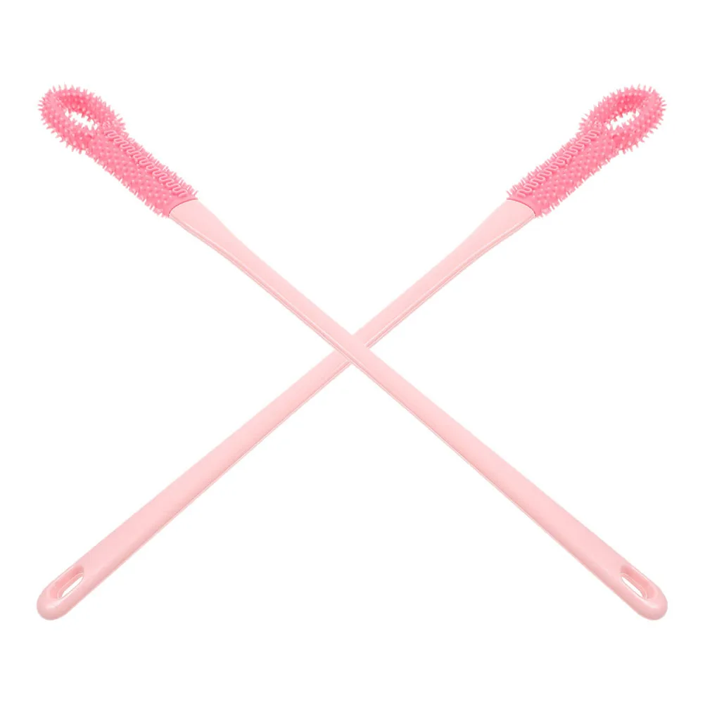 

2Pcs Foot Scrubber Toe Gap Cleaning Brush Soft Bristles Comfortable Hold Multi-Purpose Long Handle Brush for Shower Use