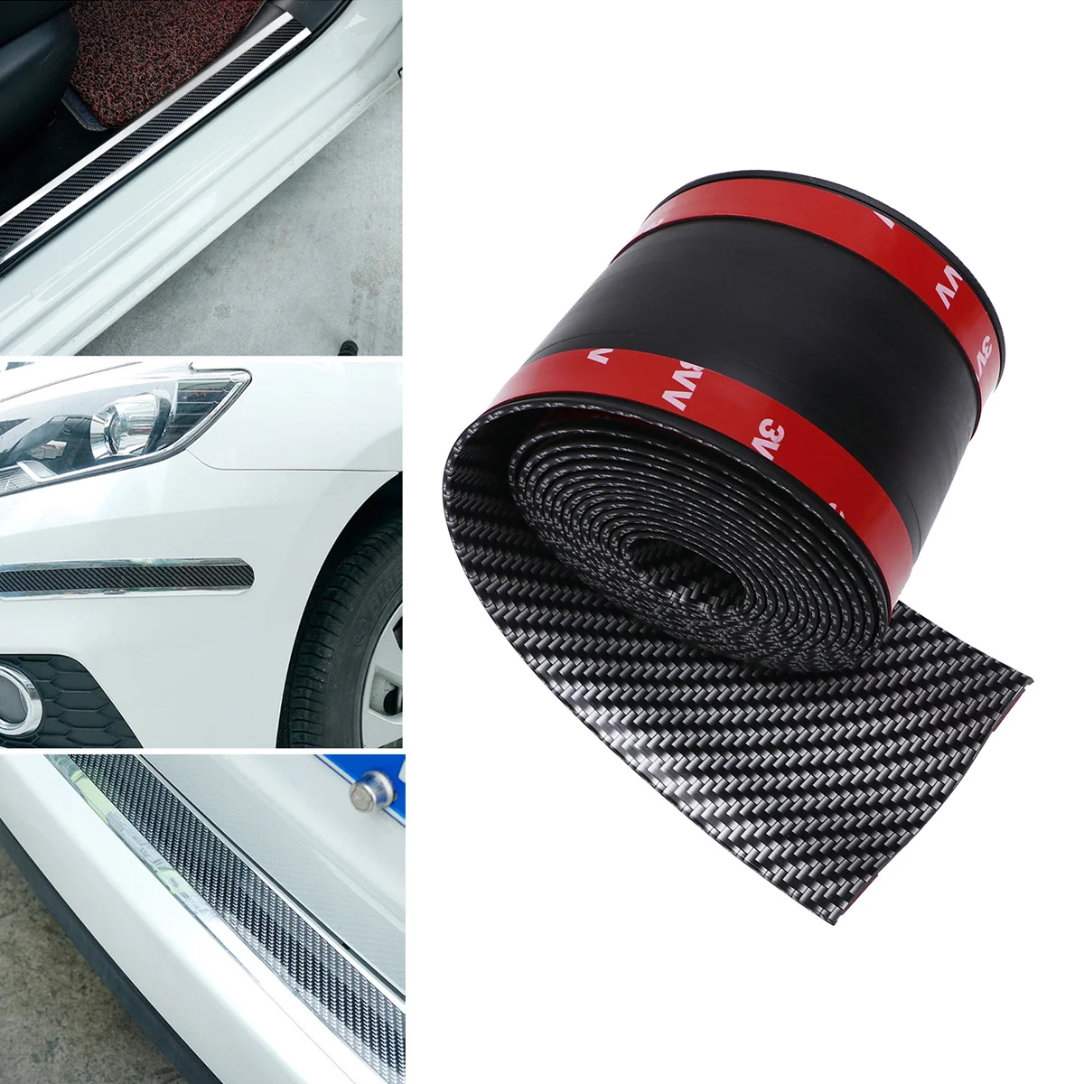 Carbon Fiber Sticker Stickers Auto Styling Pedal Decor Strip Bumper Modeling Refit