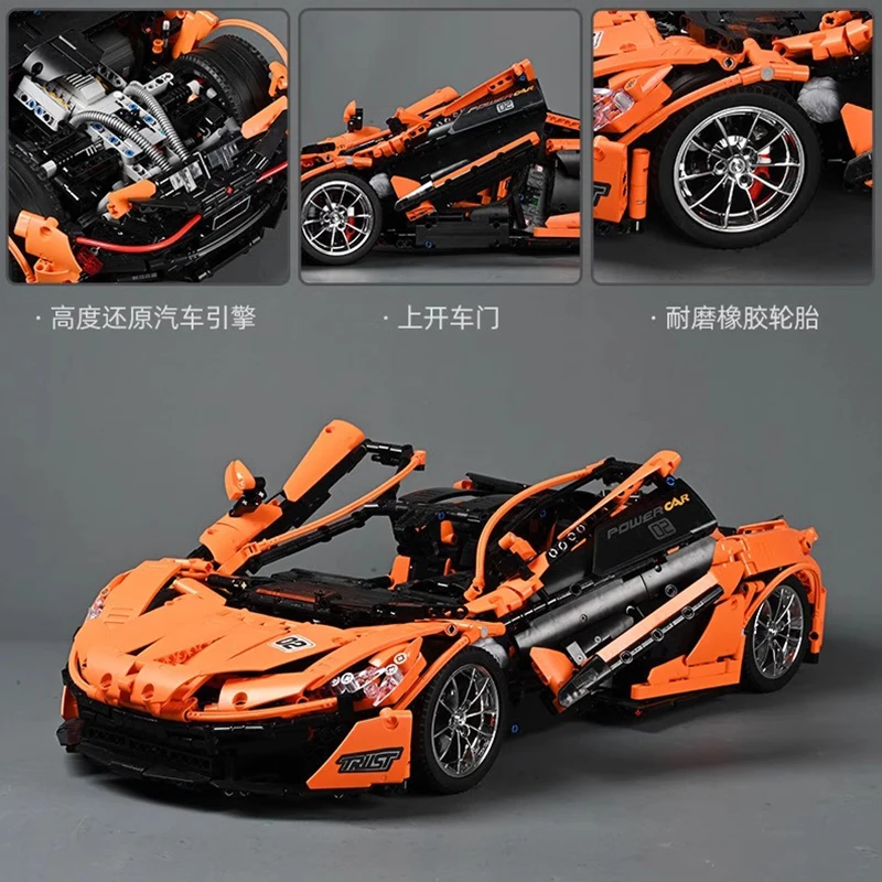 MOULD KING 13090 MOC APP Technical Sports Racing Car Hypercar Model 1:8 Building Block Bricks Puzzle DIY Toy Christmas Gifts Kid