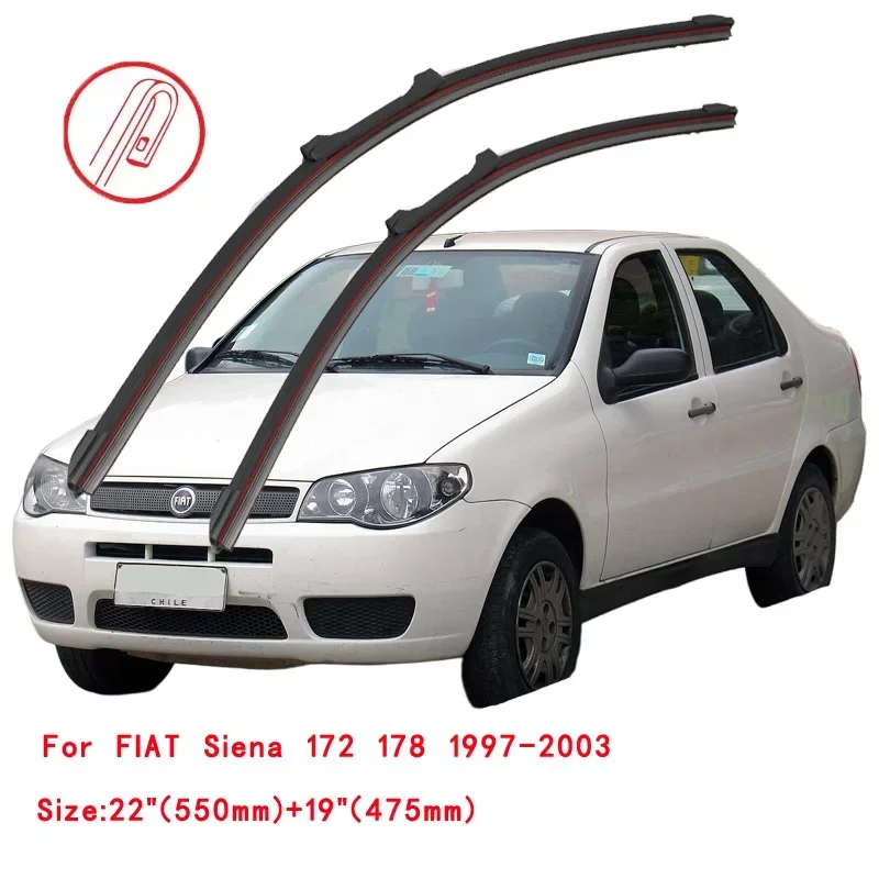 For FIAT Siena Grand Siena 172 178 192 313 296 1997-2017 Car Windshield Wiper Blade Front Windscreen Washer Accessories Cleaning