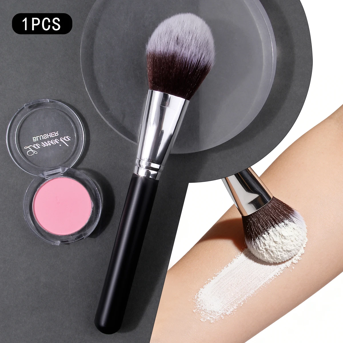 แปรงปัดแป้งด้ามไม้ 1 ชิ้น แปรงปัดแก้ม แปรงคอนแทค แปรงเซ็ตติ้ง แปรงแต่งหน้าอเนกประสงค์ อุปกรณ์เสริมความงาม