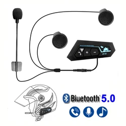 Bluetooth 5.0モーター付きワイヤレスヘッドセット,ステレオ,ハンズフリー,オートバイ用,mp3スピーカー付き,マイク付き防水