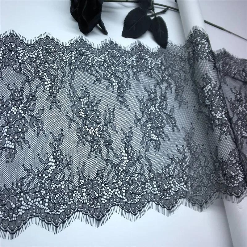 (3M/Peice) High Quality Chantilly Lace Trimming Wedding Lace Trims French Lace Fabric Eyelash Lace For Needle work