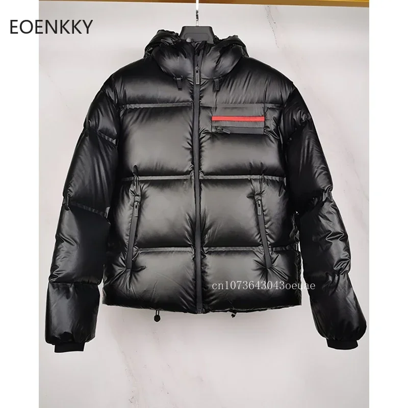 

EOENKKY Couples Fashion Hooded Down Jacket Men's Short Bread Jacket Women's Casual Top Coat 1: 1 High Quality Winter Down Jacket