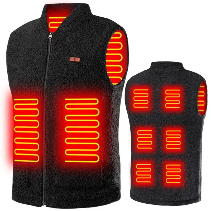 

Men's winter Smart Heated vest USB Electric Heating Fleece Vest heating jacket Outdoor trekking Thermal Warm Jacket heated