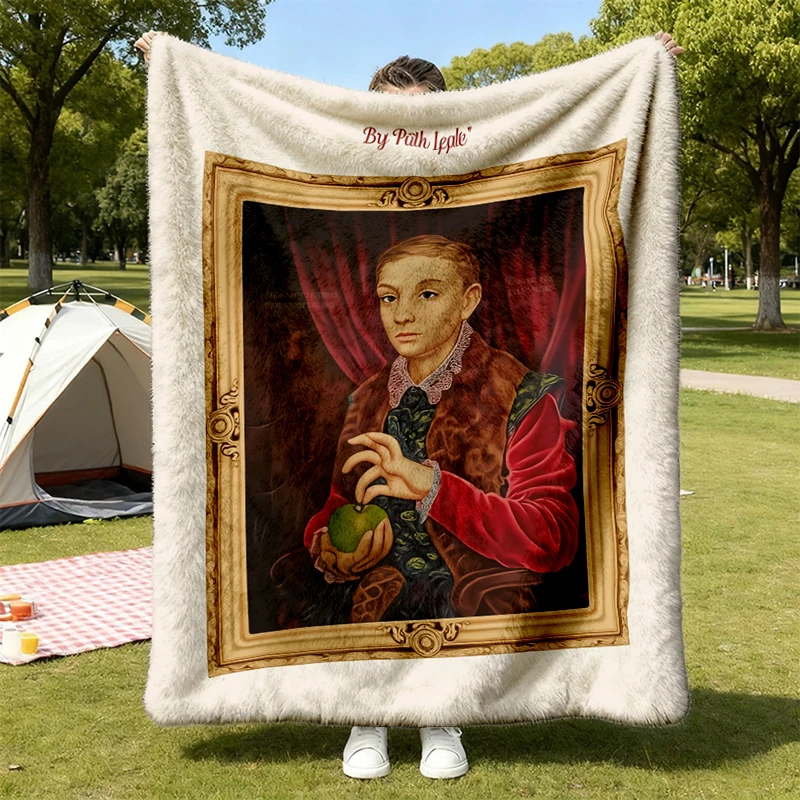 with Apple Painting Soft Blanket, Funny Grand Budapest Movie Hotel Graphic Comfy Blanket