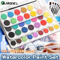 Marie's Watercolor Paint Set in 12/16/28/36 Colors with a Paint Brush for Painting,Writing for Adults, Artists, Students