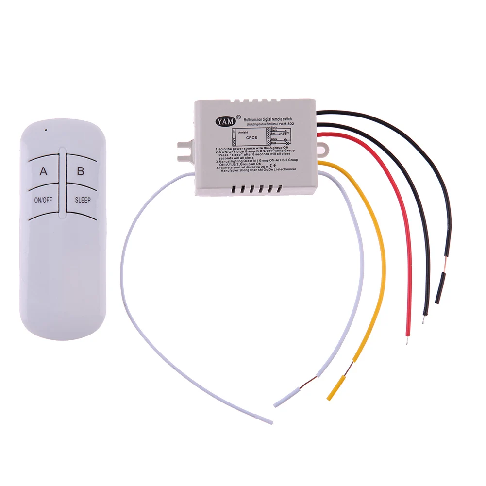 

Practical Remote Control Device Set 220V 1/2/3 Channel Wireless Digital Remote Control Switch for Lamp Light Tools