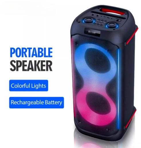Portable Bluetooth Speaker with Deep Bass and LED Light Show, Bestseller Heavy Sound Audio Box, Outdoor Party Music Speaker