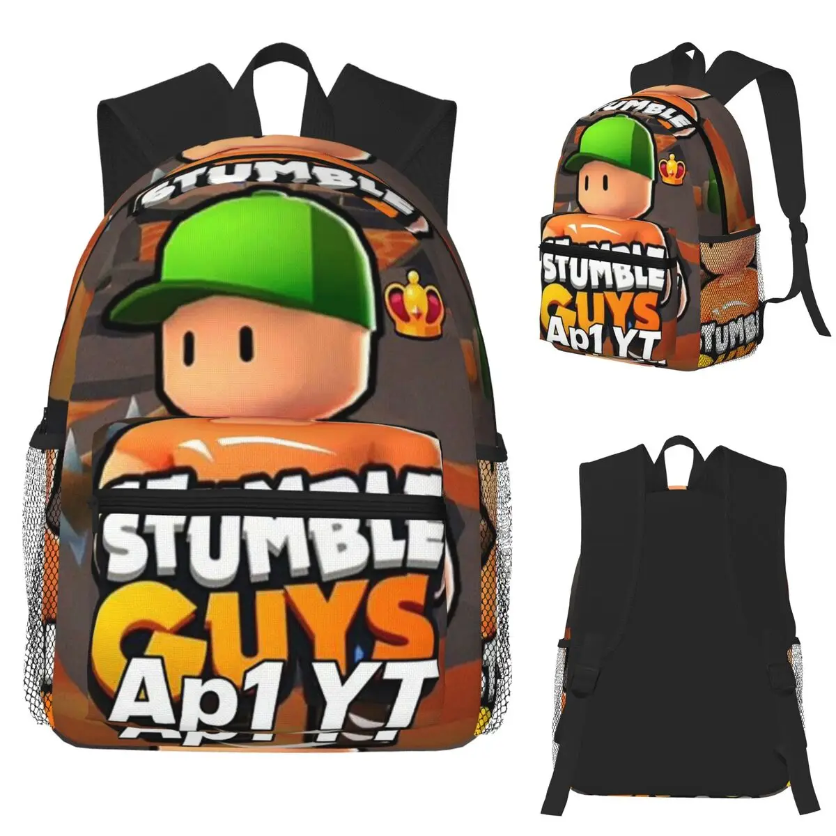 

Студенческий рюкзак Stumble Guys Ap1 YT, школьная сумка, походный дорожный рюкзак для мальчиков и девочек, модная сумка для книг, сумки на плечо