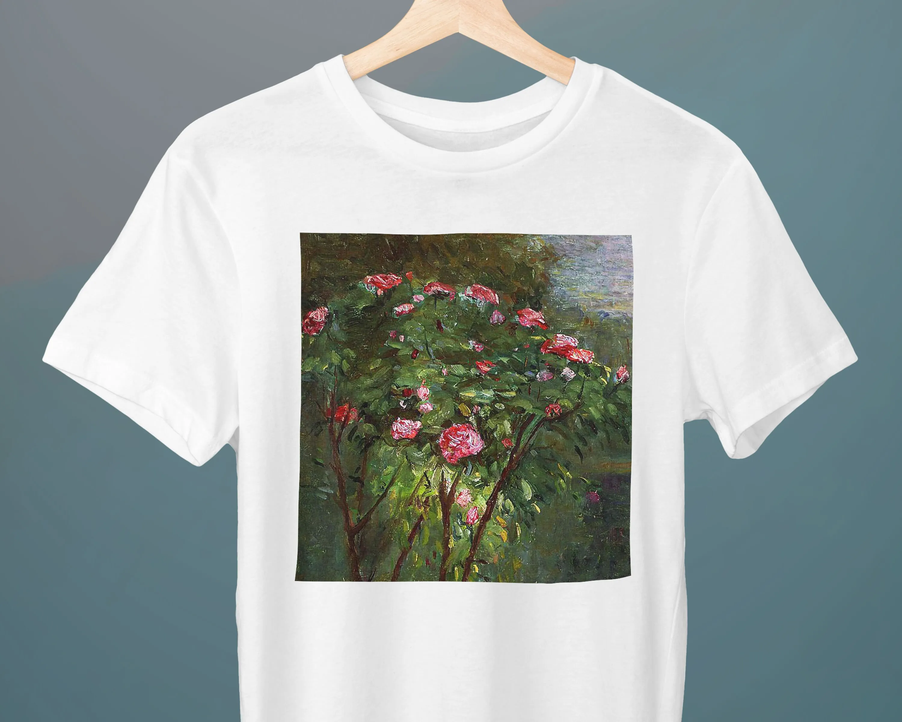 Rose Bush in Flower Gustave Caillebotte Unisex T-shirt