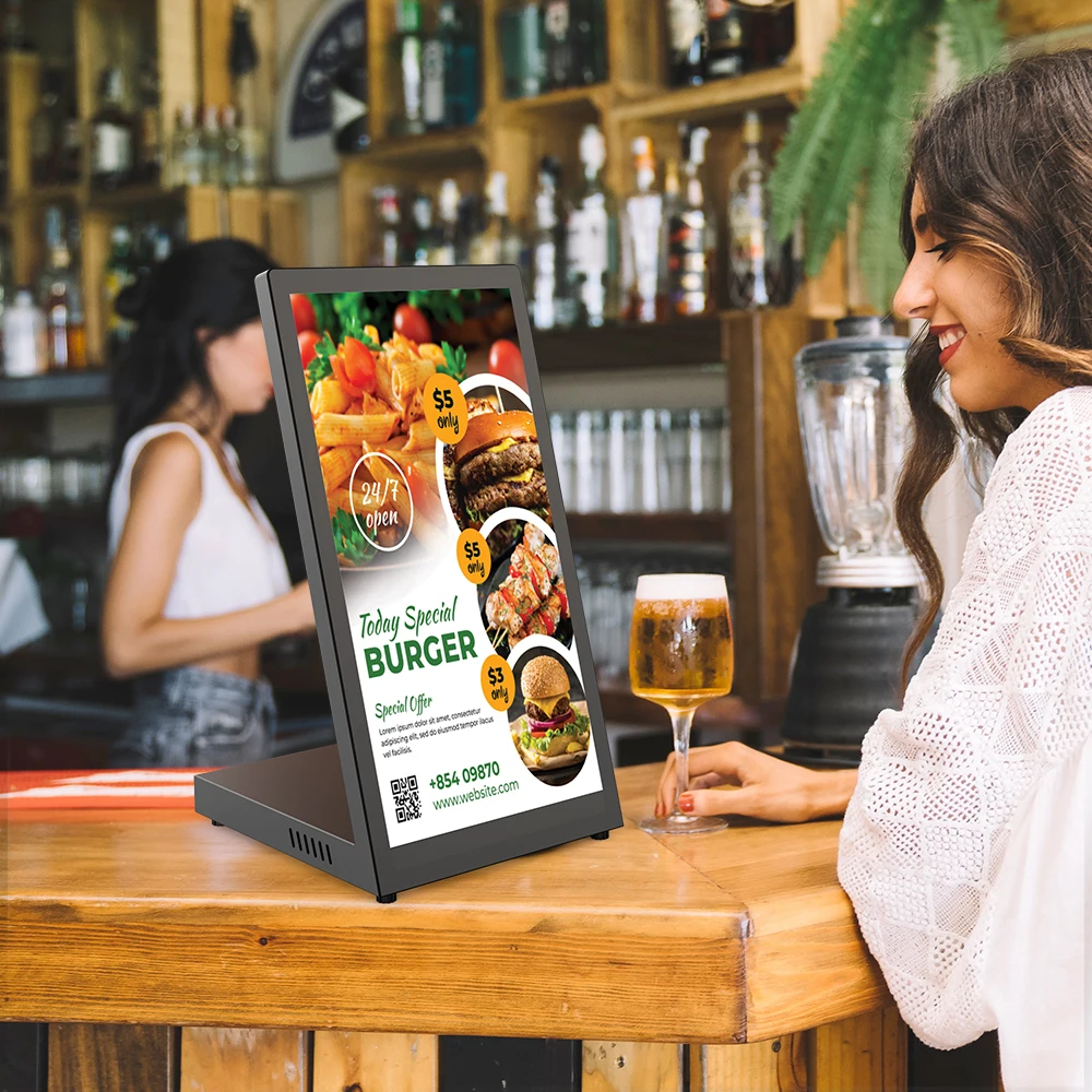 Self Ordering Food Kiosk Table Top Display Android Tablet Touch Screen Digital TableTop Advertising Display For Shop Retail