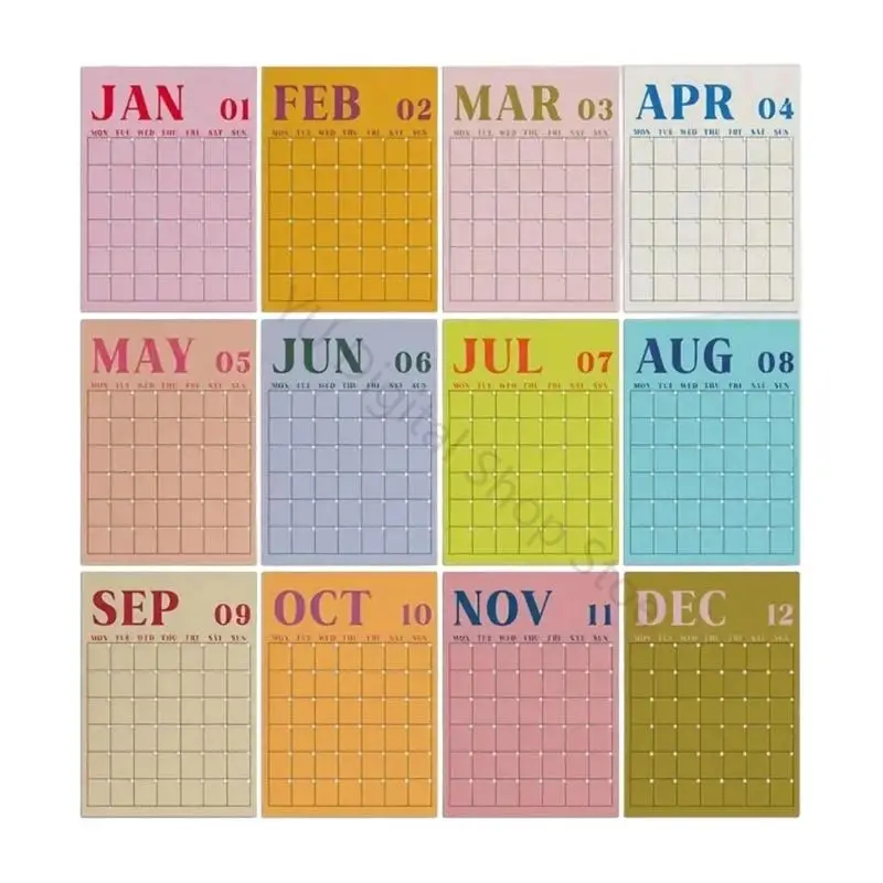 96BA Monats-Wandplaner-Set mit großen Schreibblöcken, 12-Monats-Studentenkalender für Unterrichtspläne und Wohnheim-Studienwände – Detail 3