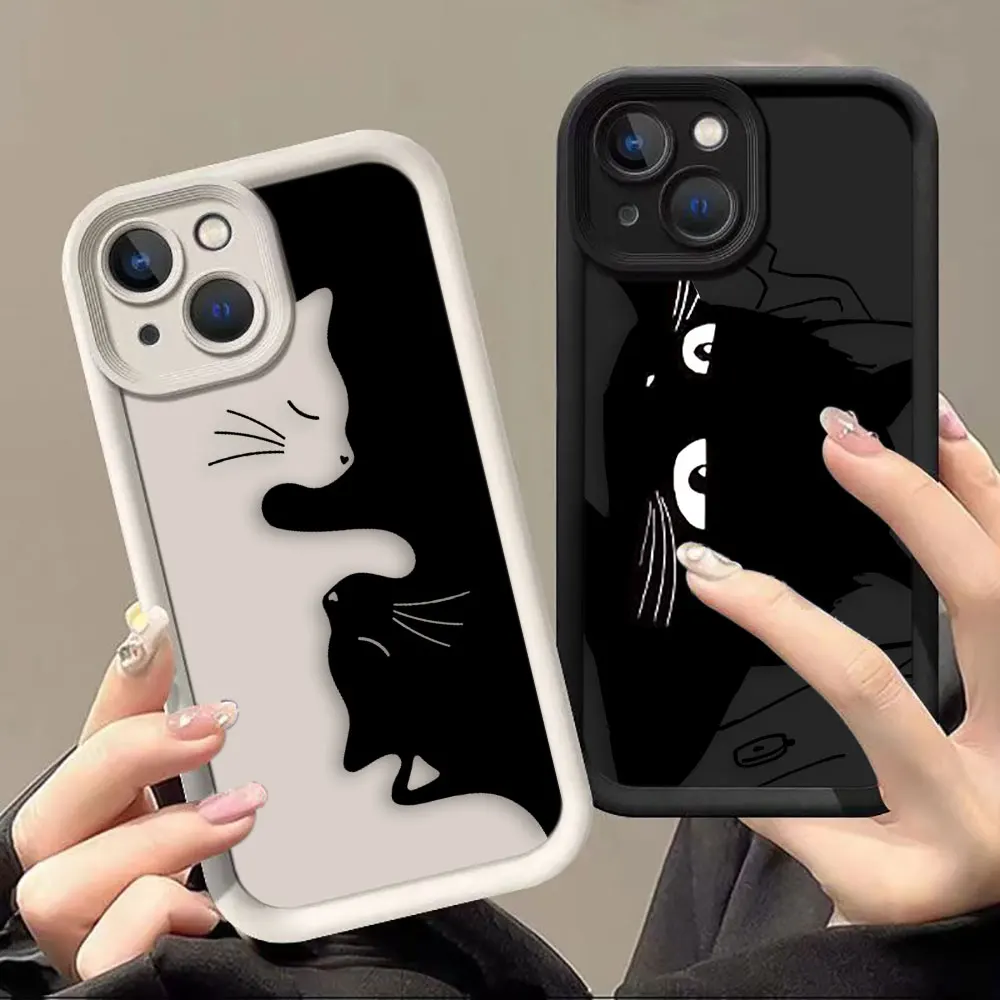 

Cartoon Black Cat Cover Phone Case For Xiaomi 11 12 12T 13 13T 14 14T 15 LITE POCO F5 F7 X3 X4 X5 X6 X7 M6 M7 PRO TPU Case Shell