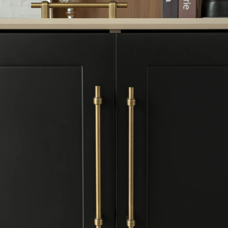 Antique brushed brass wardrobe pull and cabinet knob — supplier illustration 11
