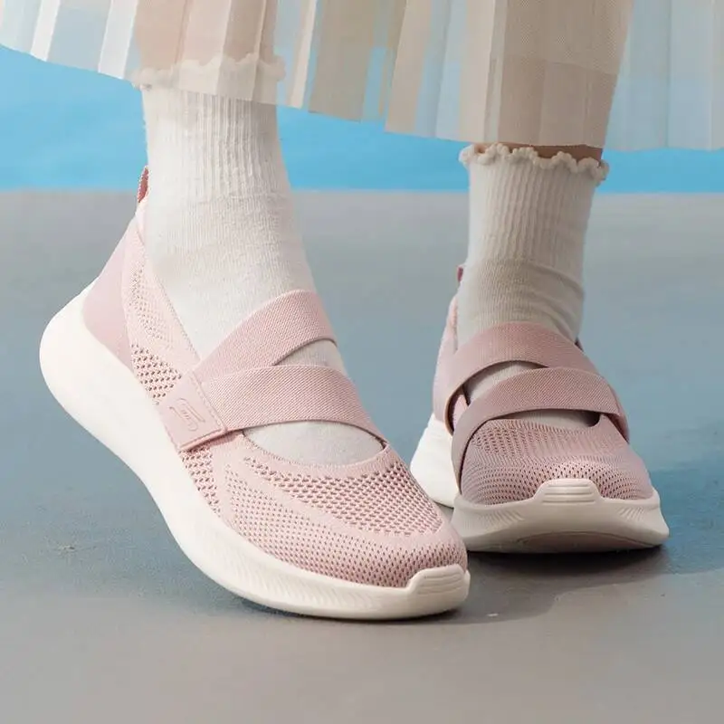 Skechers 117732-BLSH Women Blush Mary Jane Adjustable Strap Breath Mesh Cushioned Anti Slip Commute Casual Walking Sneakers