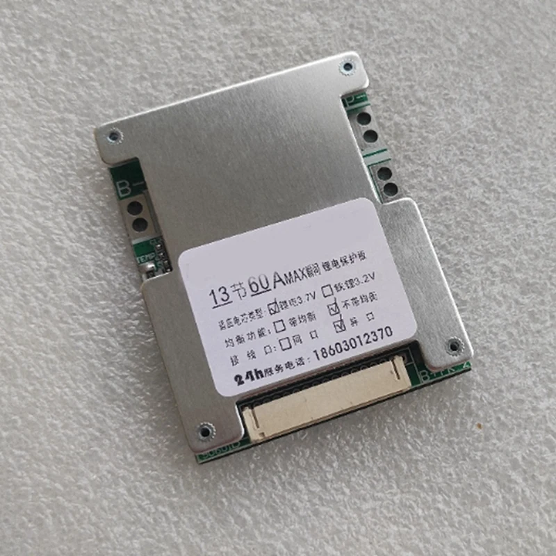 13S 48V 60A Battery Protection Board Electronics Li-Ion Cell Battery BMS PCB Equalizer Board BMS Board Module