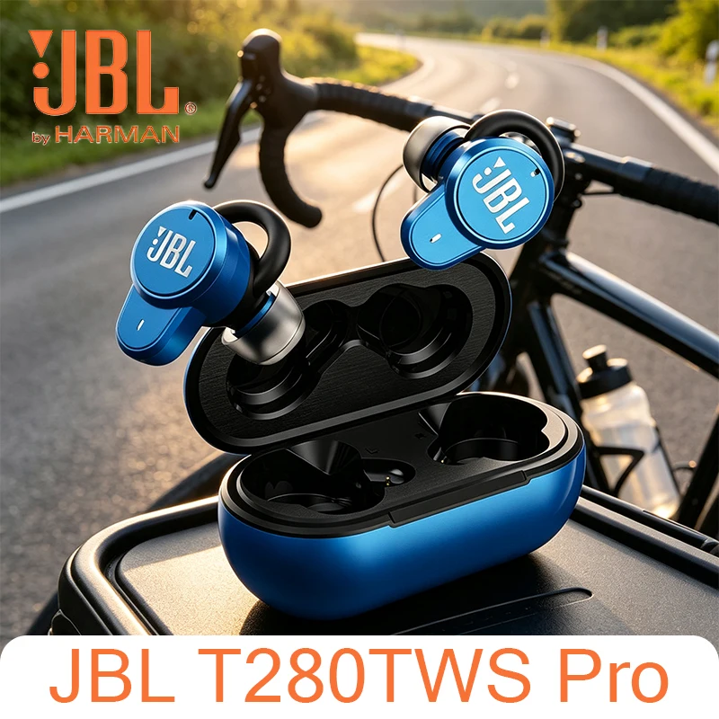 JBL T280TWS Pro True Wireless Bluetooth Earphones with Noise Reduction for Outdoor Sports and Gaming Stereo Earphones