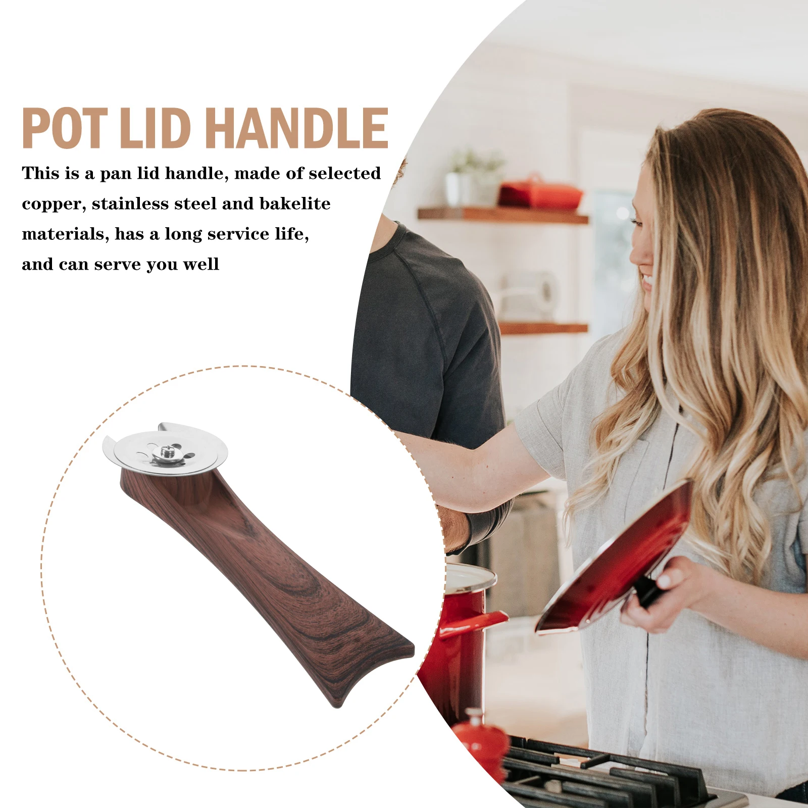 

Copper Core Lid H Replacement Knob for Cookware Material Stainless Steel Design Practical Pot Lid H Use