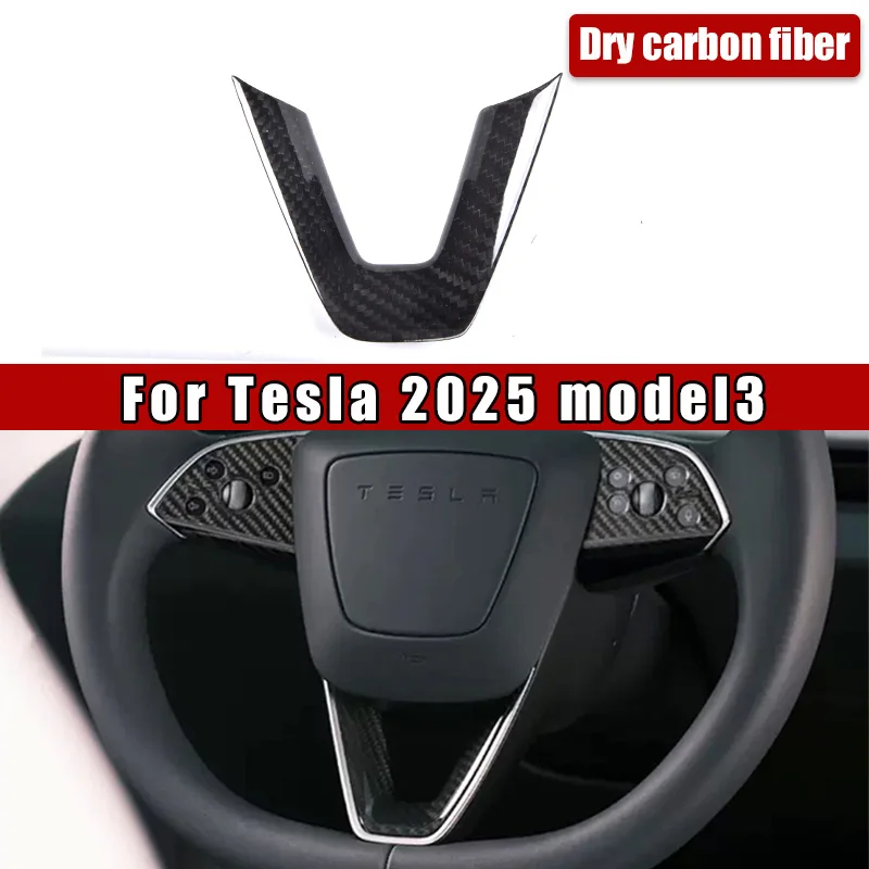 

Applicable to Tesla Model 3 2024+, brand new genuine carbon fiber steering wheel trim stickers modification accessories.