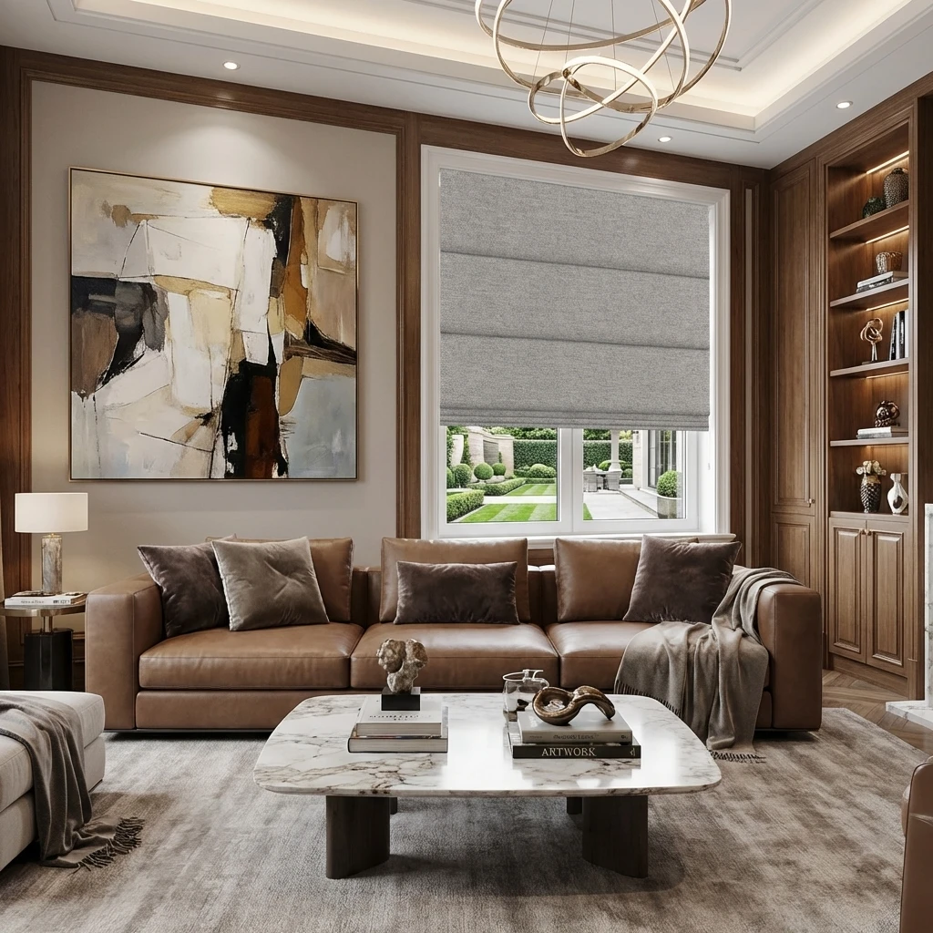 OEM Service Customizable  Roman Blinds Modern Pop Style Cordless  Roman Shades  for Living Room Office