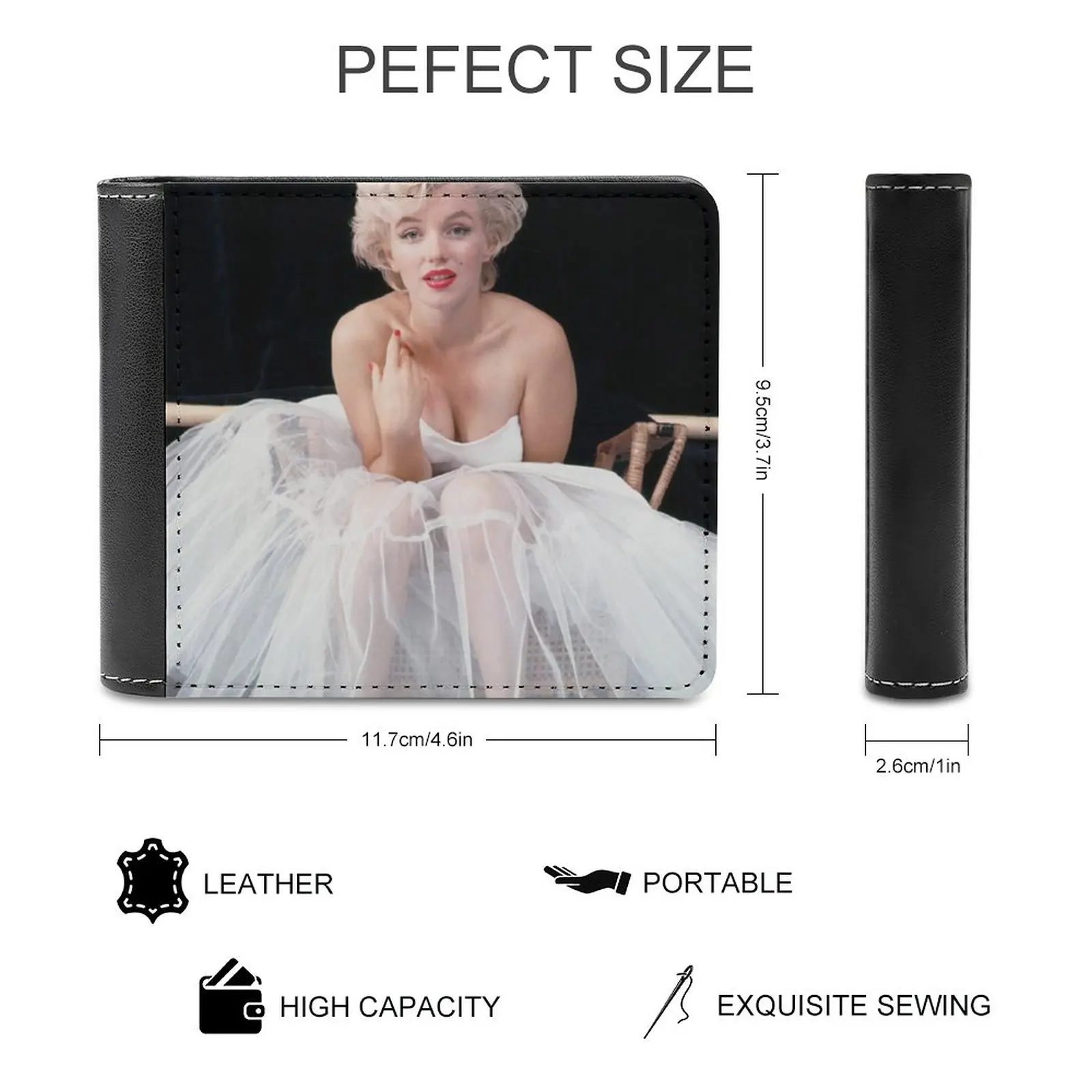 Marilyn Monroe New Men Wallets Pu Leather Men Purse High Quality Male Wallet Marilyn Monroe 3 Black And White Black And White