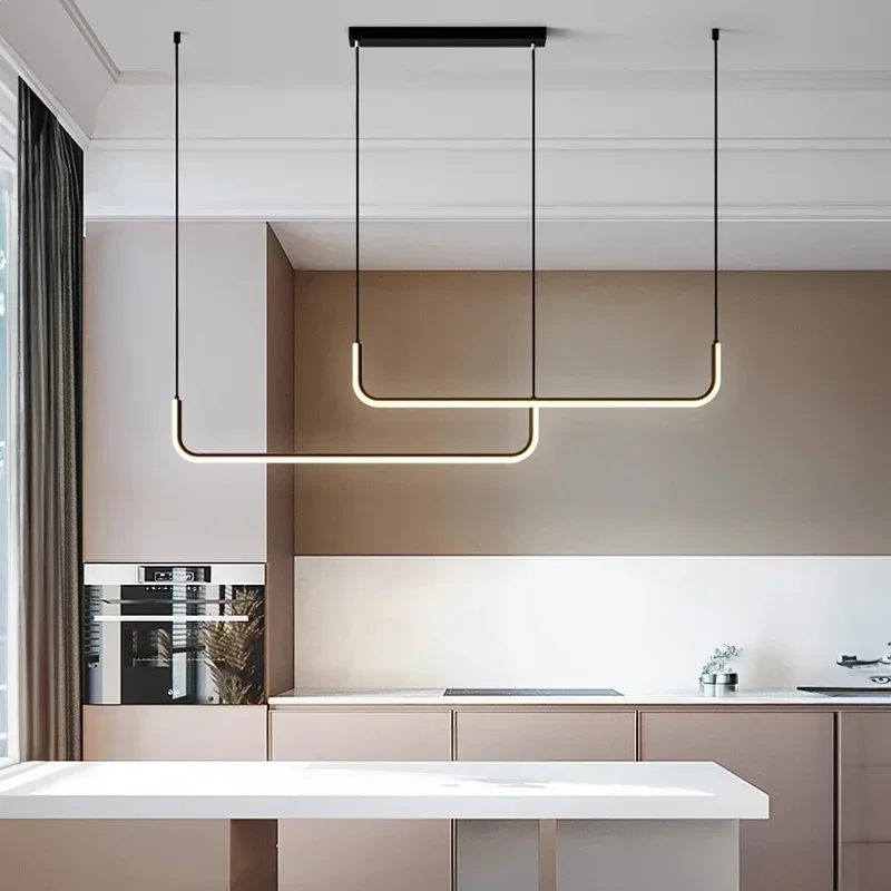 

Modern LED Pendant Lamp Dining Table Lights Minimalist Black Gold Suspension Chandelier Home Decor Lighting Lusters Fixtures