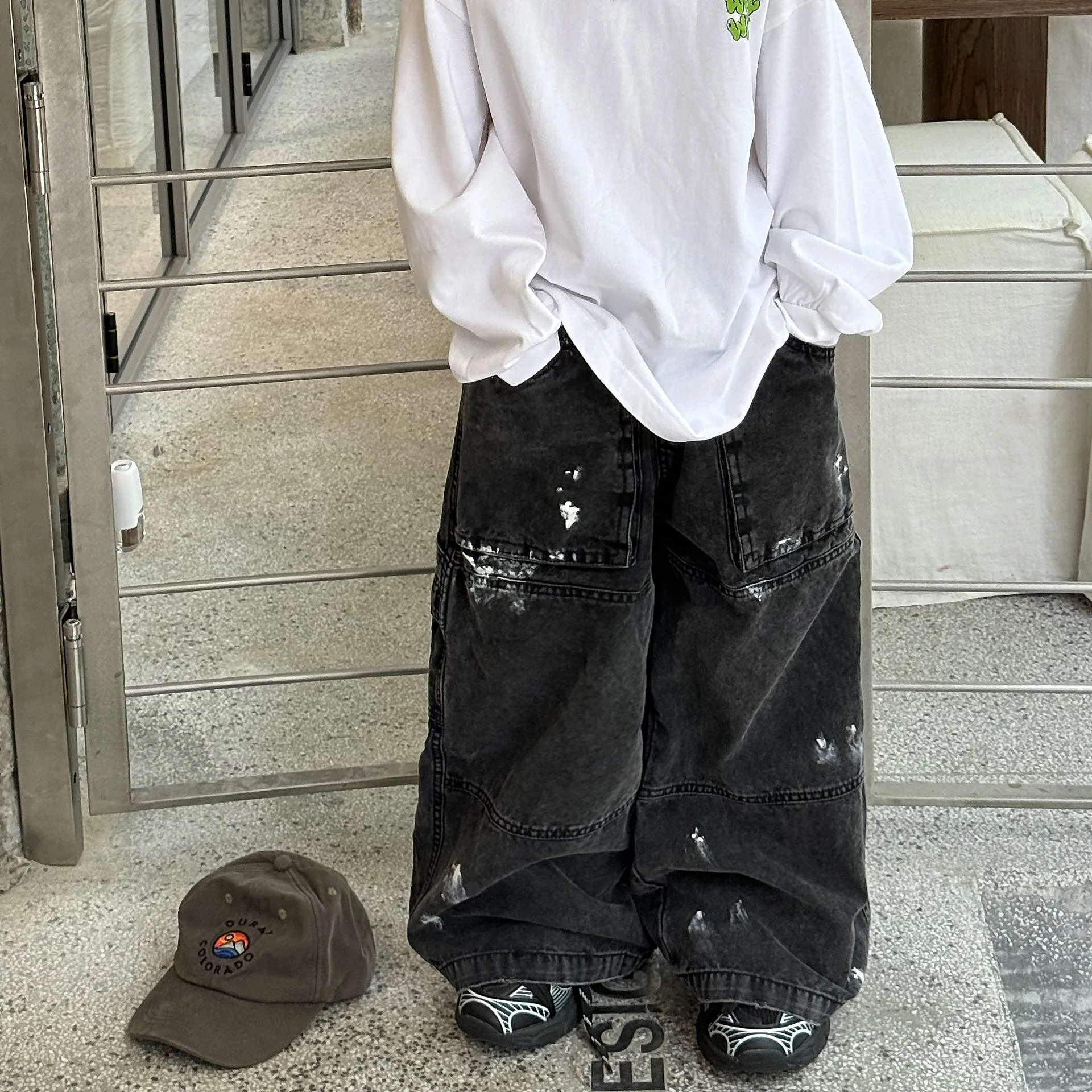 

20265 Autumn New Childrens Design Versatile Jeans Trendy Boys American Brushed Color Denim Trousers