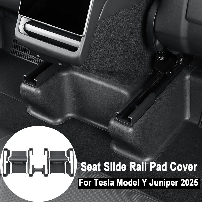 

Under Seat Corner Guard For Tesla Model Y Juniper 2025 Protector Rear Seat Slide Rails Guard Cover Kit Car Interior Accessories