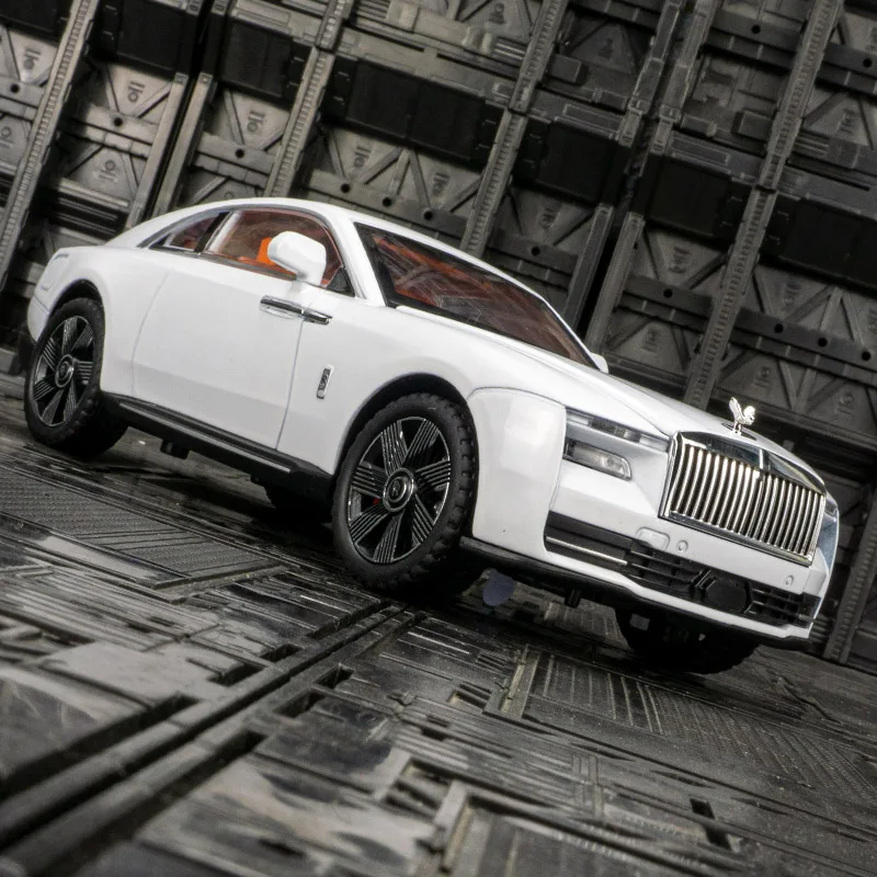 Péndulo modelo de coche de aleación brillante Rolls Royce 1:24, suspensión eléctrica, juguete para niños, puertas y tapa del motor, el maletero se puede abrir